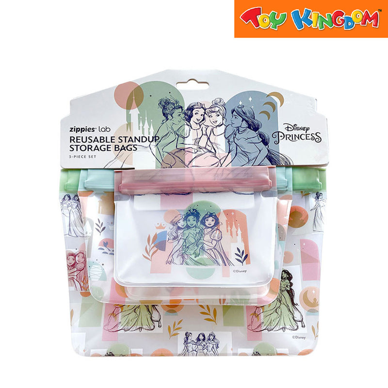 Zippies Lab Disney Princess Pastel Memories 3 pcs Stand-Up Reusable Bags