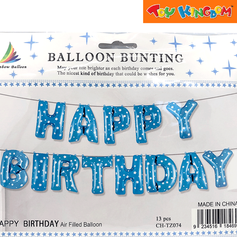 Happy Birthday Blue Foil Balloon