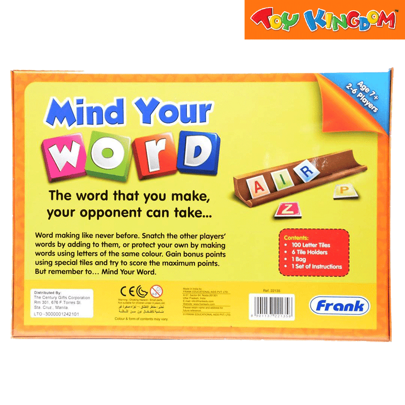 Frank Mind Your Word Fun Family Table Game