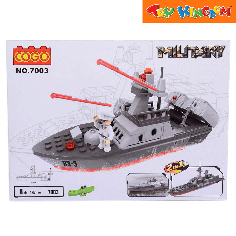 Cogo Military Boat Building Blocks