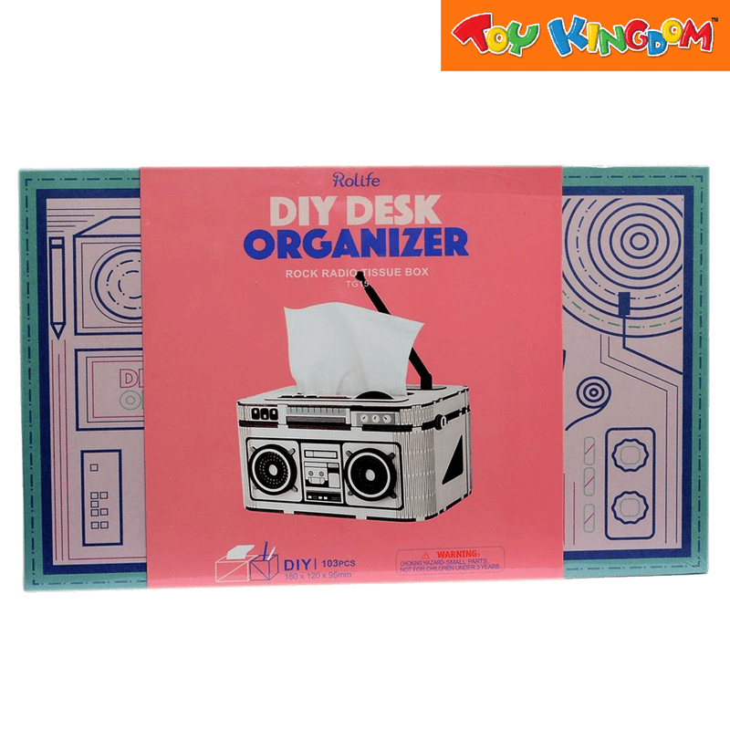 Rolife Rock Radio DIY Desk Organizer Tissue Box