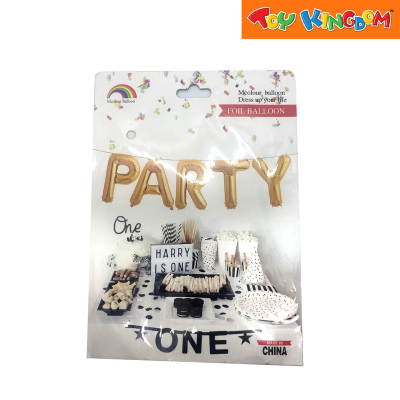 Party-Spelled Foil Balloon Set