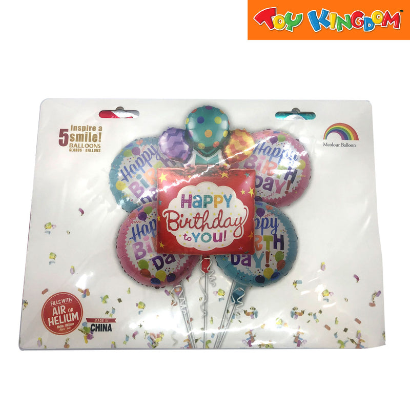 5 pcs Happy Birthday Foil Balloon Set