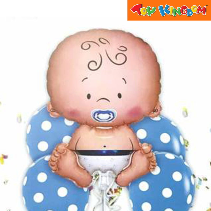 Blue 5 pcs Baby Boy Foil Balloon Set