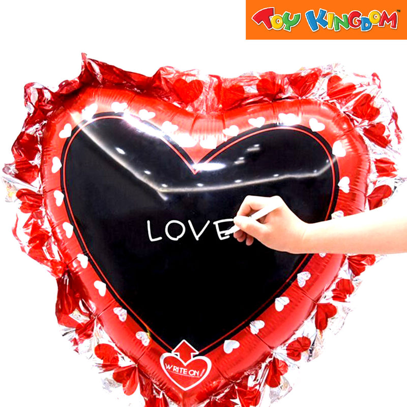 38 inch Write On Heart-Shaped Foil Balloon with Pen