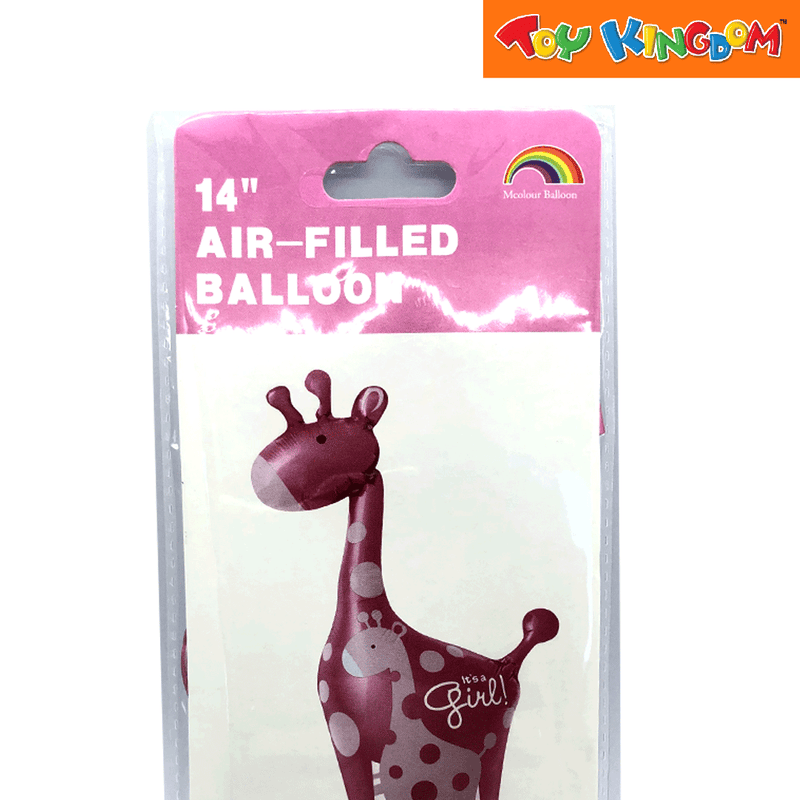 Pink 14 inch Giraffe It's a Girl Balloon with Stick
