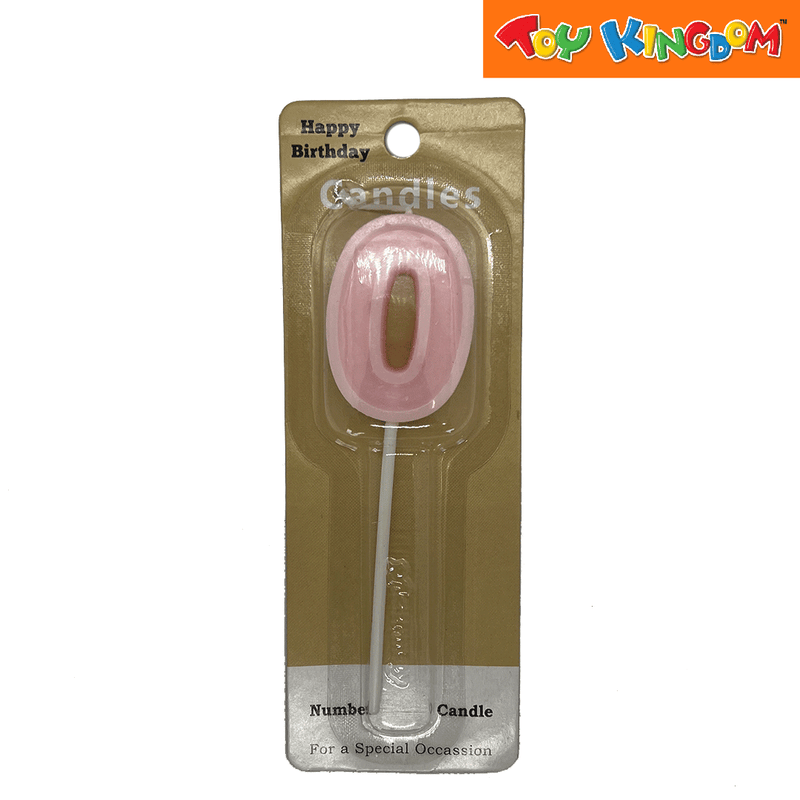 Pink No. 0 Candle with Long Stick