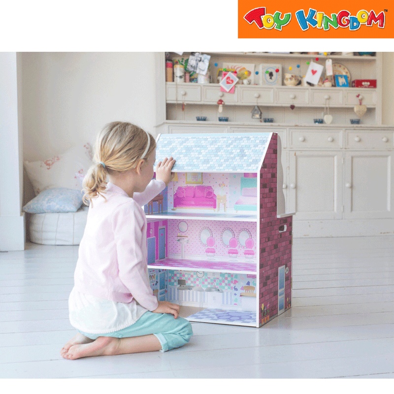 2 in 1 Wooden Kitchen and Doll House Toy Kingdom
