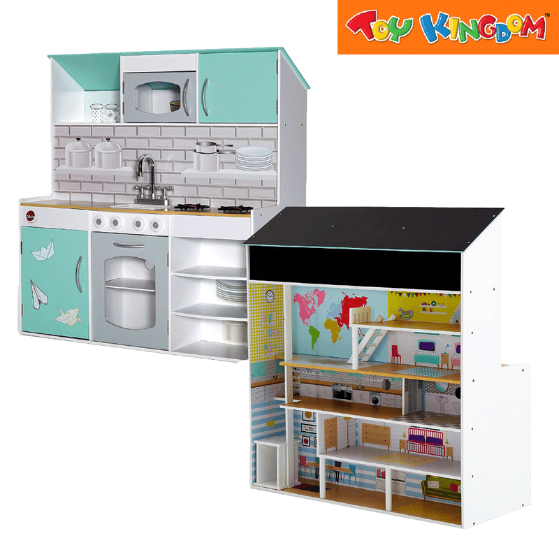 Starkids 2-in-1 Townhouse and Kitchen Playset