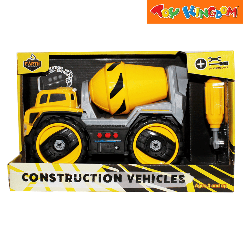 Earth Movers Mixer Truck Construction Vehicles with Lights and Sounds
