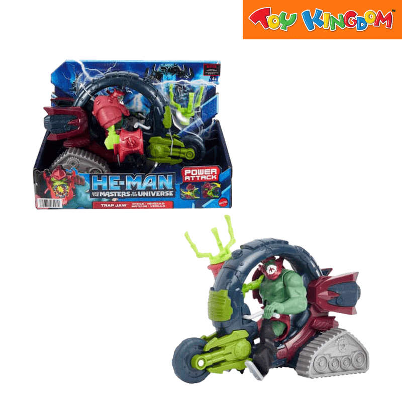 Masters of the Universe Power Attack He-Man Trap Jaw and Vehicle