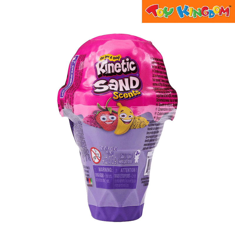 Kinetic Sand Ice Cream Container Strawberry Banana Squeezable Sand