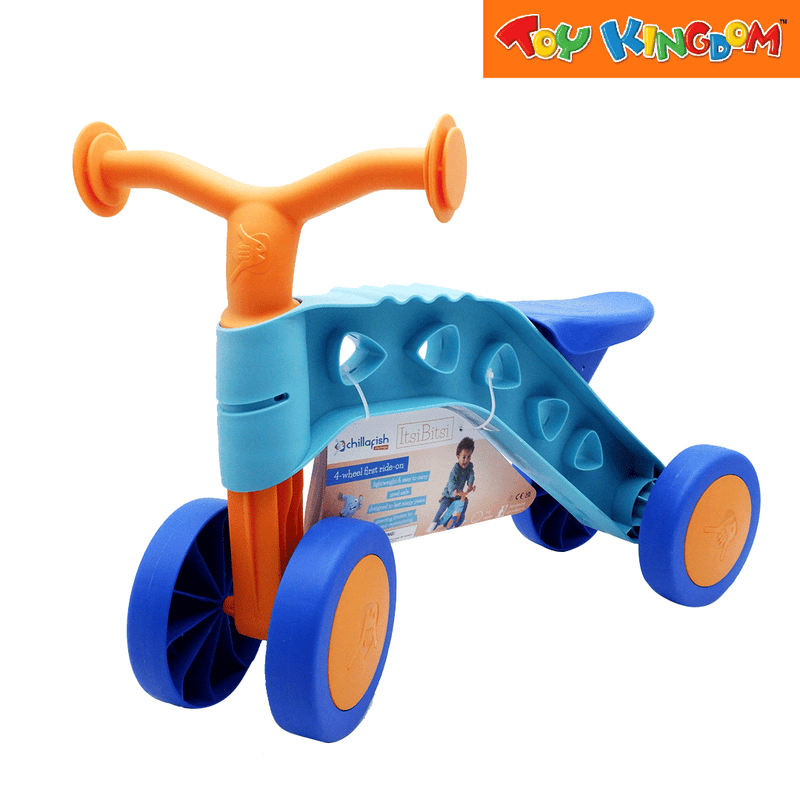 Chillafish ItsiBitsi 4-Wheel First Ride-On Orange and Blue Balance Training Bike