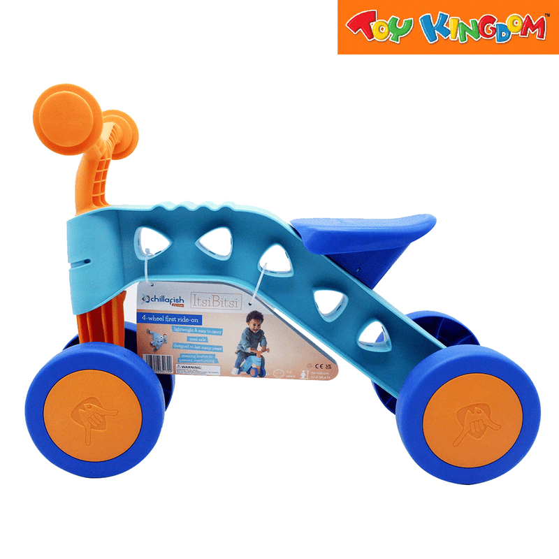 Chillafish ItsiBitsi 4-Wheel First Ride-On Orange and Blue Balance Training Bike