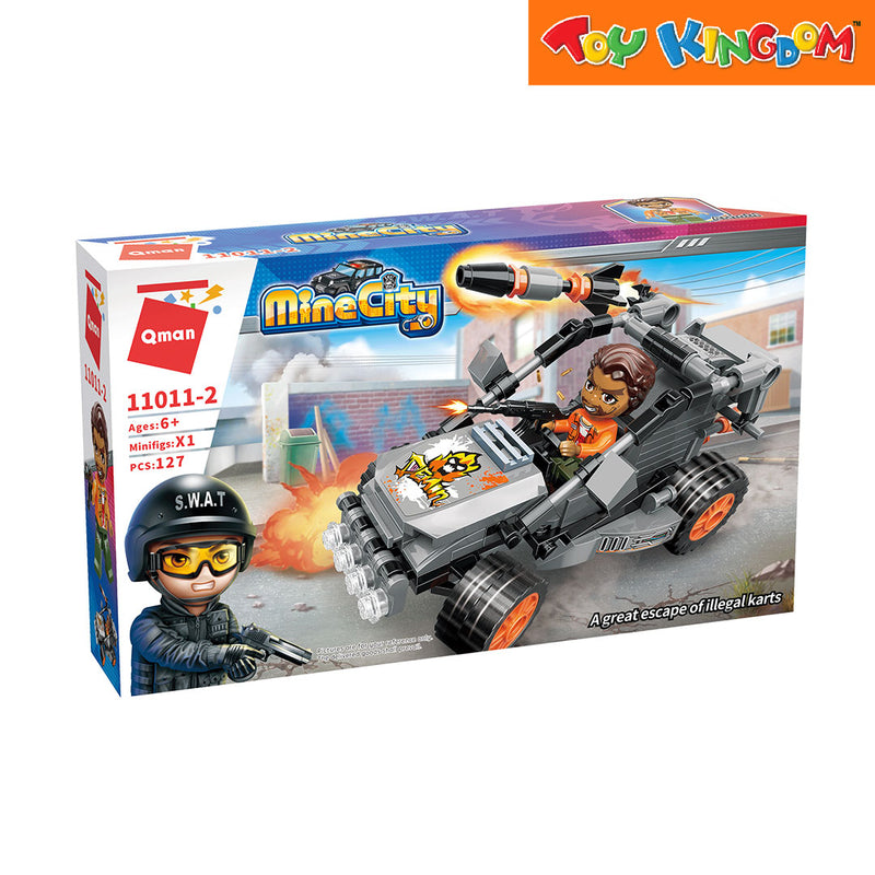 Keeppley Qman Mine City Police SWAT Mini Vehicles Illegal Karts Building Blocks