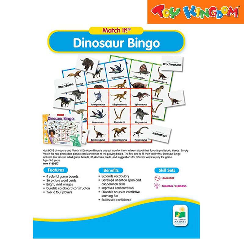 The Learning Journey Match It! Dinosaur Bingo Object and Word Game