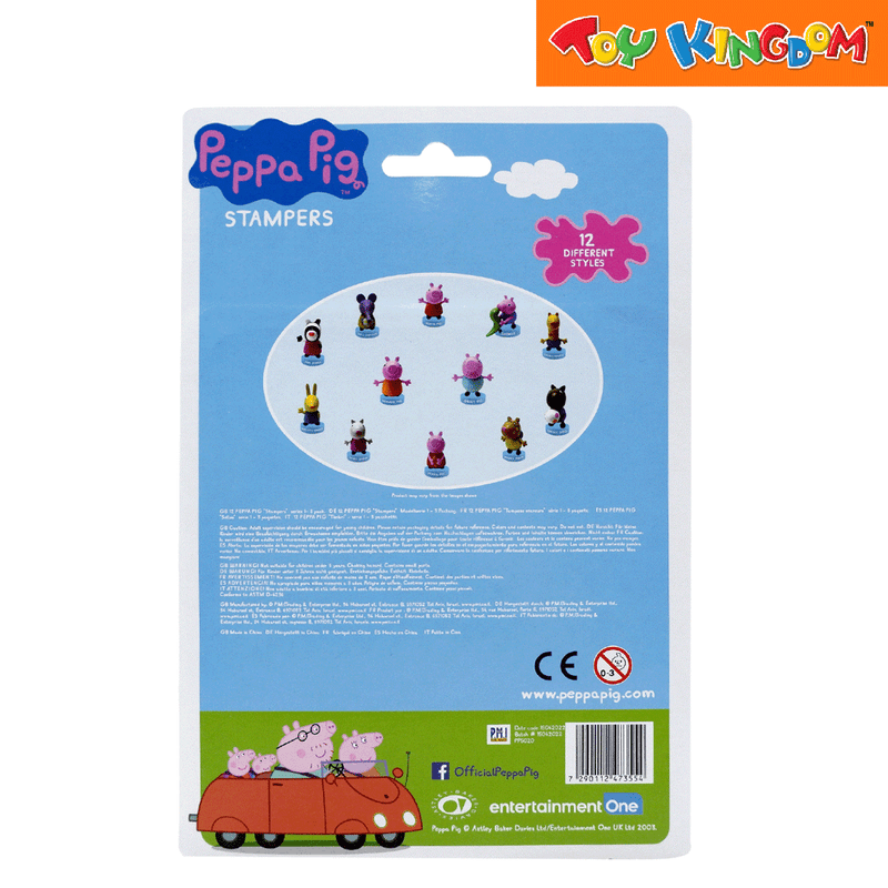 Peppa Pig Blister 3 Peppa Pig, Rebecca Rabbit and Gerald Giraffe Stamper