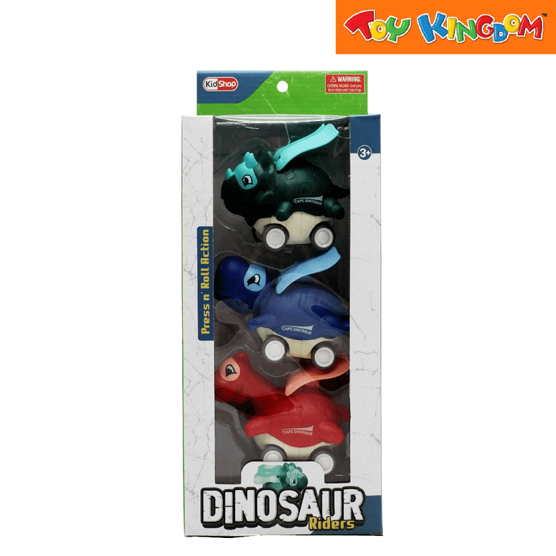 KidShop Press 'n Roll Action Dinosaur Riders 3 Pack Vehicle