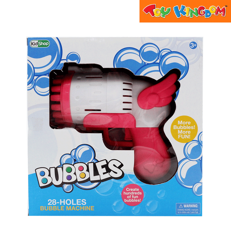 KidShop Pink and White 28 Holes Bubble Machine