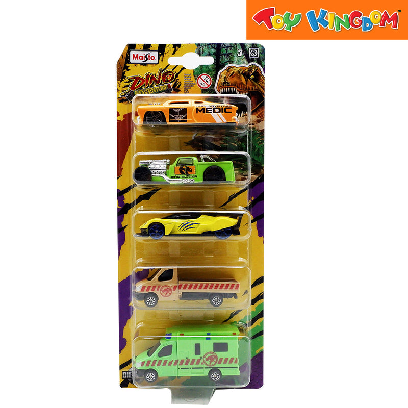 Maisto Dino Adventure 5 Pack 3 inch Die-cast Vehicle