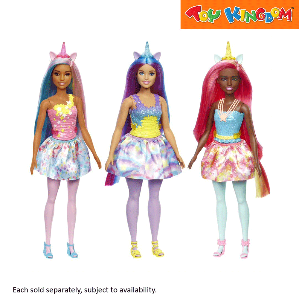 Barbie Dreamtopia Pink and Yellow Hair Unicorn Doll Toy Kingdom
