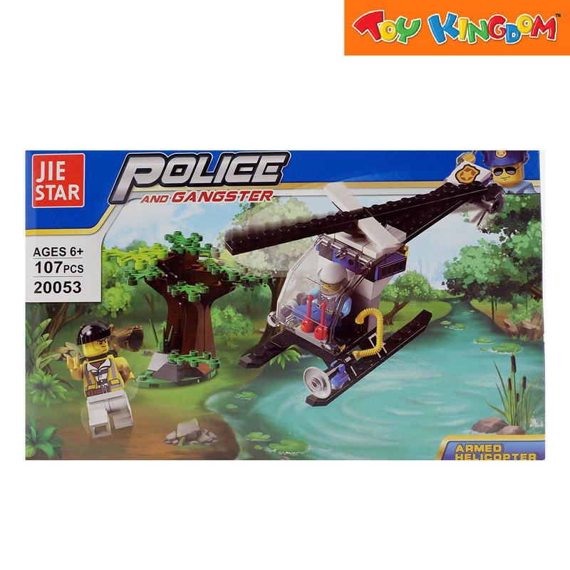 Jie Star Blocks Police Helicopter 107 pcs Building Blocks