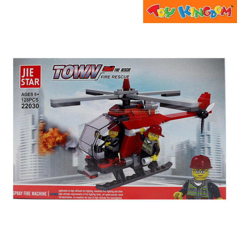 Jie Star Blocks Town Fire Rescue Spray Fire Machine 128 pcs 3-in-1 Building Blocks