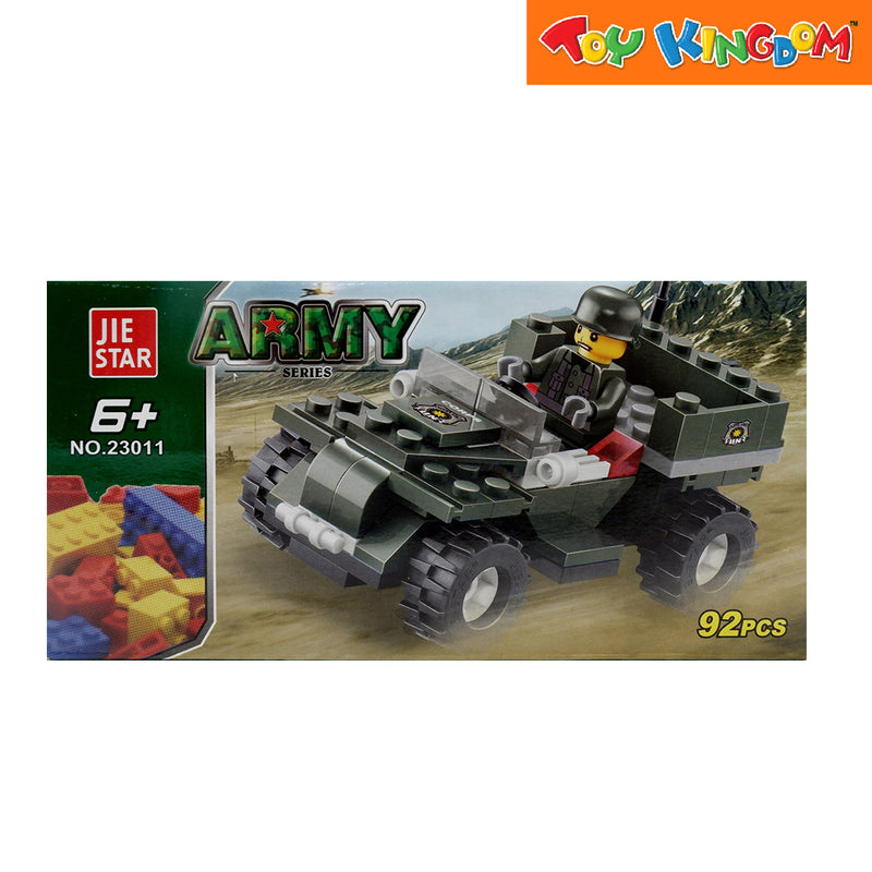 Jie Star Blocks Army Series Mini Military Reconnaissance Car 92 pcs Building Blocks