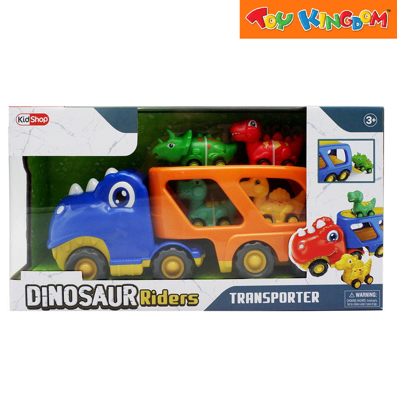 KidShop Dinosaur Riders Transporter Blue and Orange Vehicle Playset