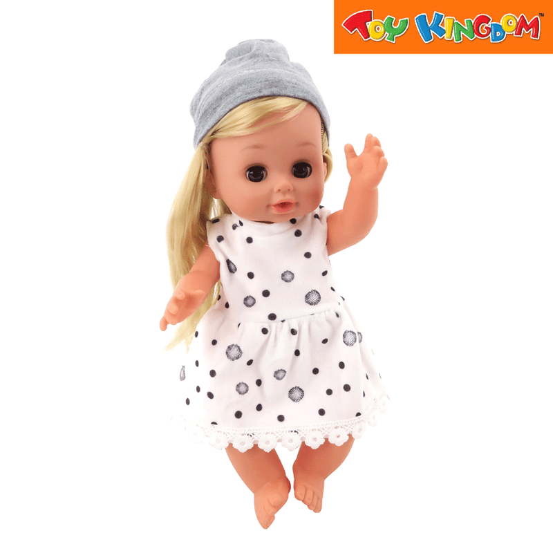 Dilly Dolly Sweet Tootsie White Dress with Polka Dots Doll