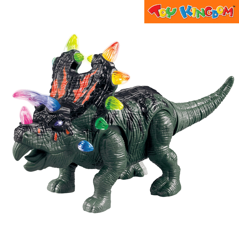 Stomp and Chomp Triceratops Dark Blue Battery Operated Dinosaur