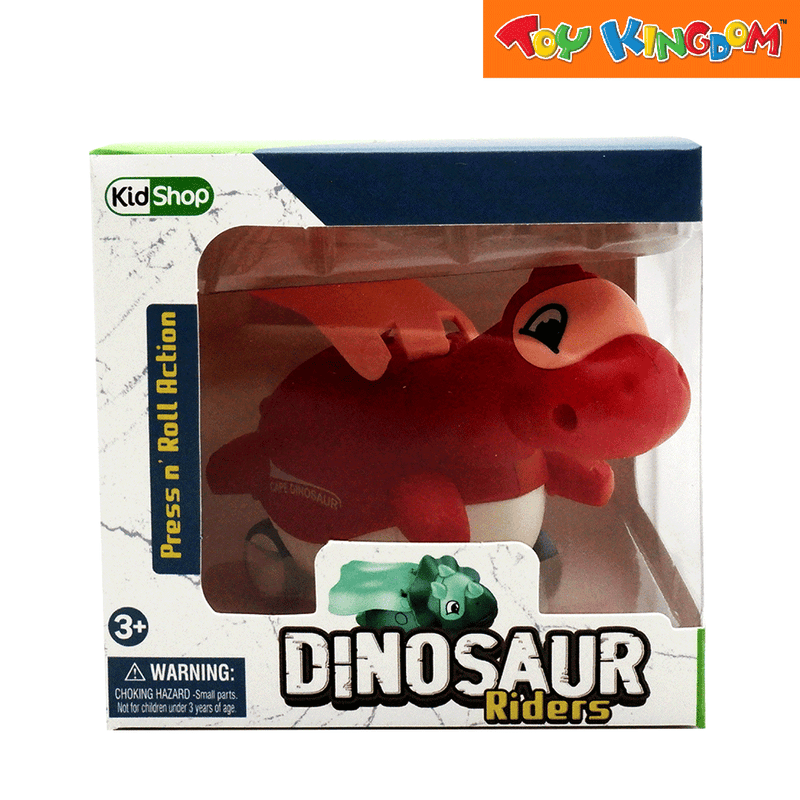 KidShop Press 'n Roll Action Red Wheeled Dinosaur Riders