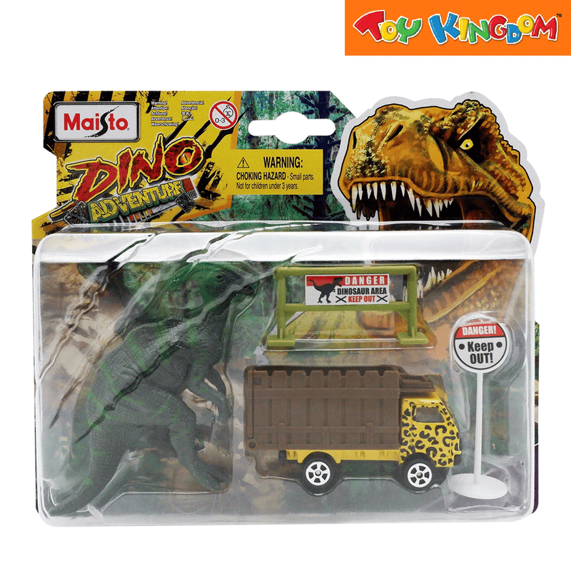Maisto Dino Adventure Parasaurolophus With Truck 3 inch Playset