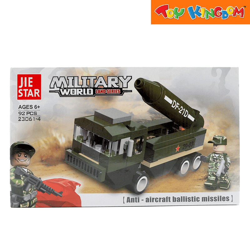 Jie Star Blocks Land Series Military World Anti-aircraft Ballistic Missiles 92 pcs Building Blocks