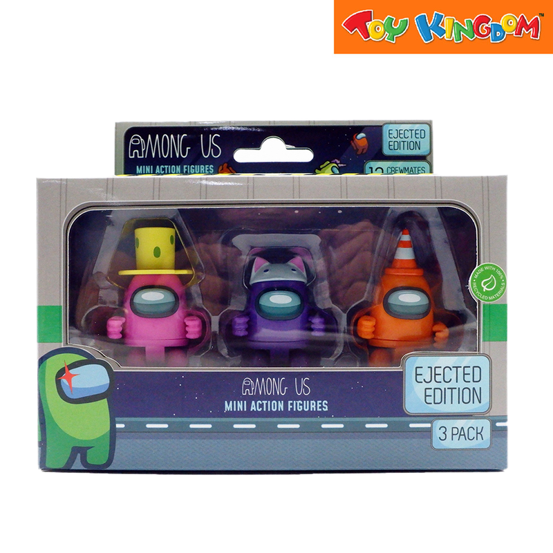 Among Us Pink, Purple and Orange 3 Pack Mini Action Figures