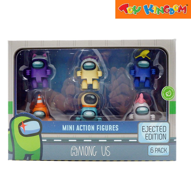 Among Us Purple, Yellow, Blue, Orange, Green, and Gray 6 Pack Mini Action Figures