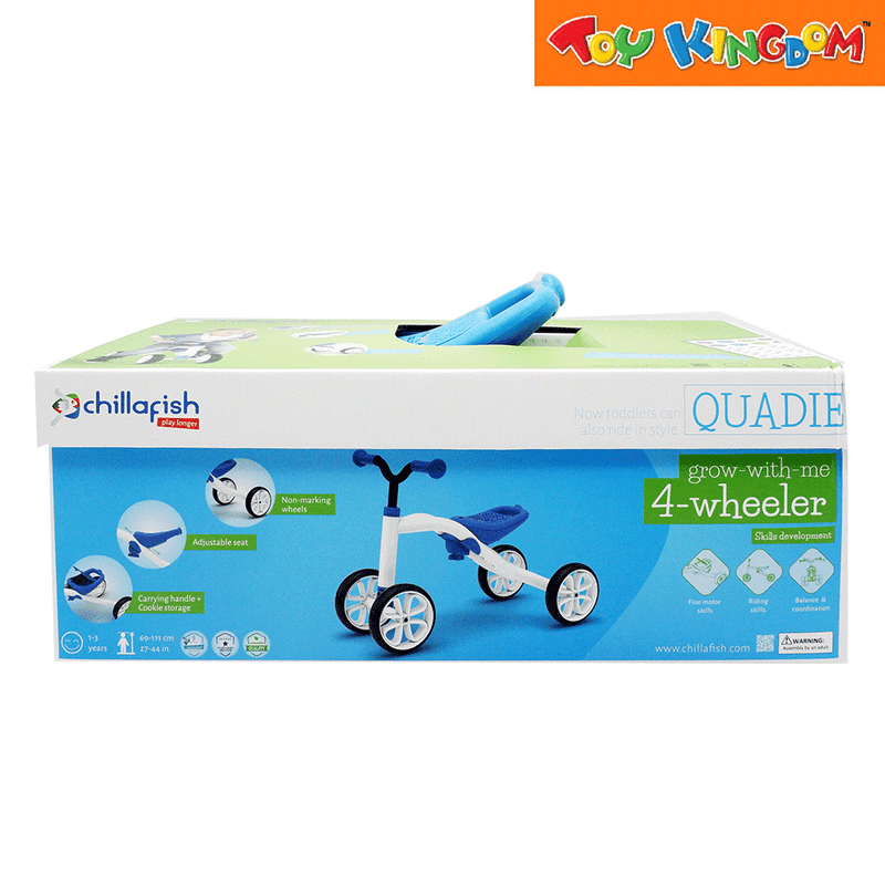 Chillafish Quadie Grow with Me Blue 4-Wheeler Training Bike