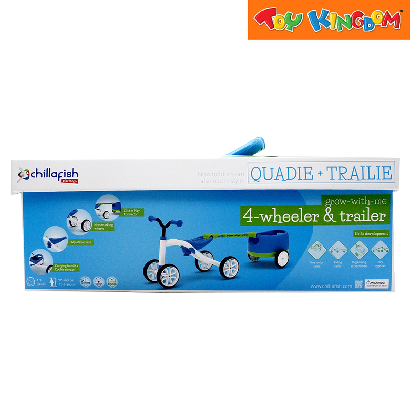 Chillafish Quadi + Trailie Grow with Me Blue 4-Wheeler and Trailer