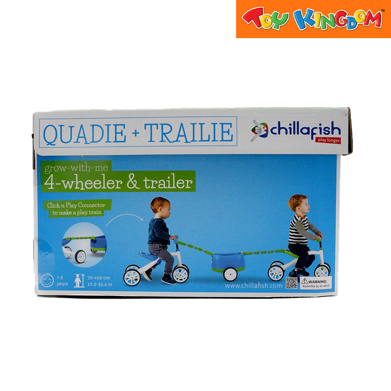 Chillafish Quadi + Trailie Grow with Me Blue 4-Wheeler and Trailer