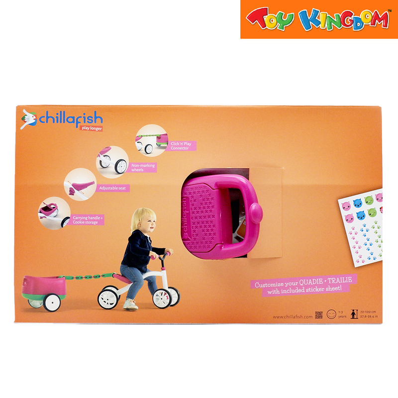 Chillafish Quadi + Trailie Grow with Me Pink 4-Wheeler and Trailer