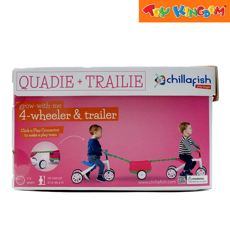 Chillafish Quadi + Trailie Grow with Me Pink 4-Wheeler and Trailer