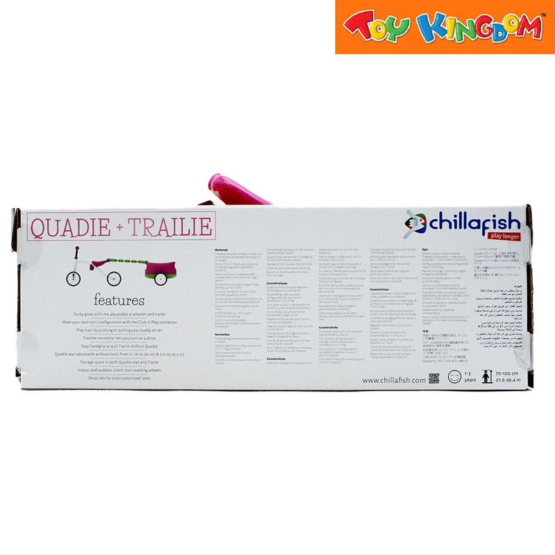 Chillafish Quadi + Trailie Grow with Me Pink 4-Wheeler and Trailer