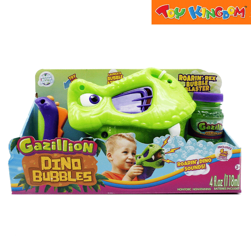 Gazillion Dino Bubbles Roaring Rex Bubble Blaster