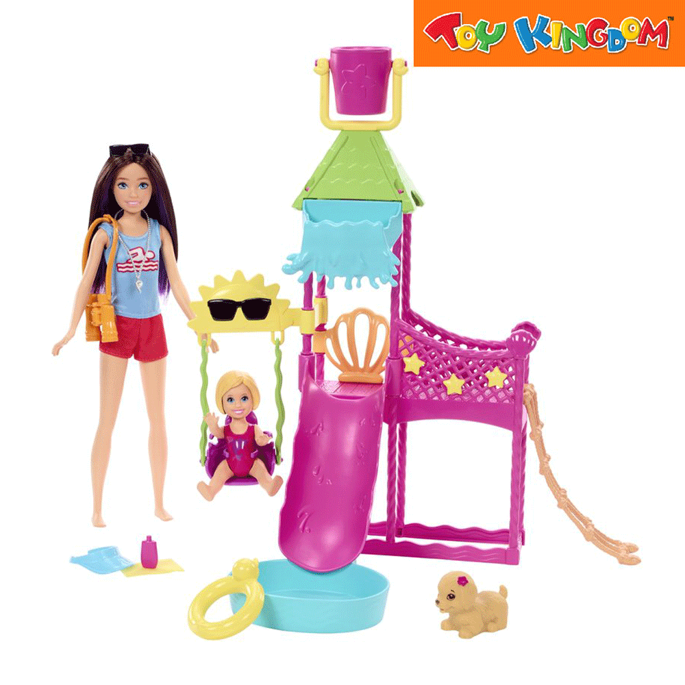Jogo conjunto barbie skipper babá criança diversão piscina grp39, mattel  boneca original, bonecas para meninas crianças