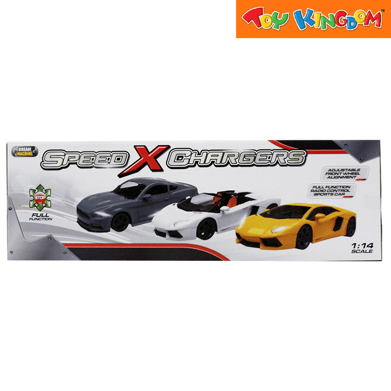 Dream Machine Speed X Chargers Yellow 1:14 Scale Remote Control Vehicle