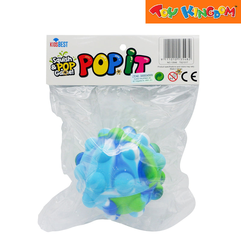Squish and Pop Game! Blue Green Fidget Ball