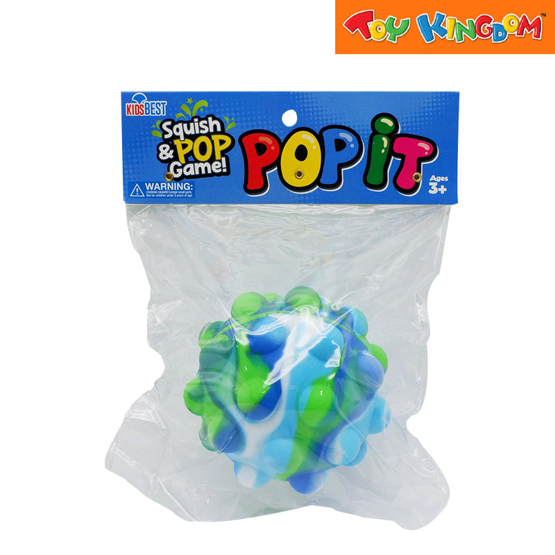 Squish and Pop Game! Blue Green Fidget Ball