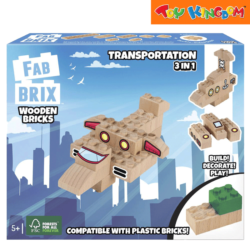 FabBrix Transportation Wooden Bricks