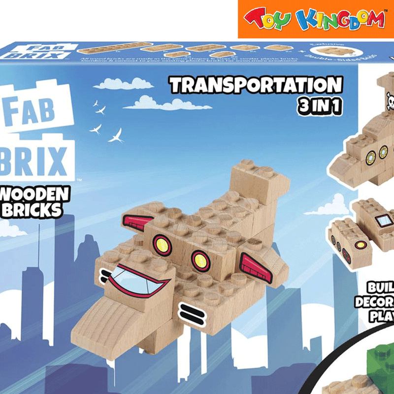 FabBrix Transportation Wooden Bricks