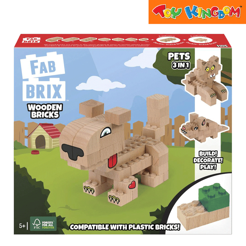 FabBrix Pet 3-in-1 Wooden Bricks
